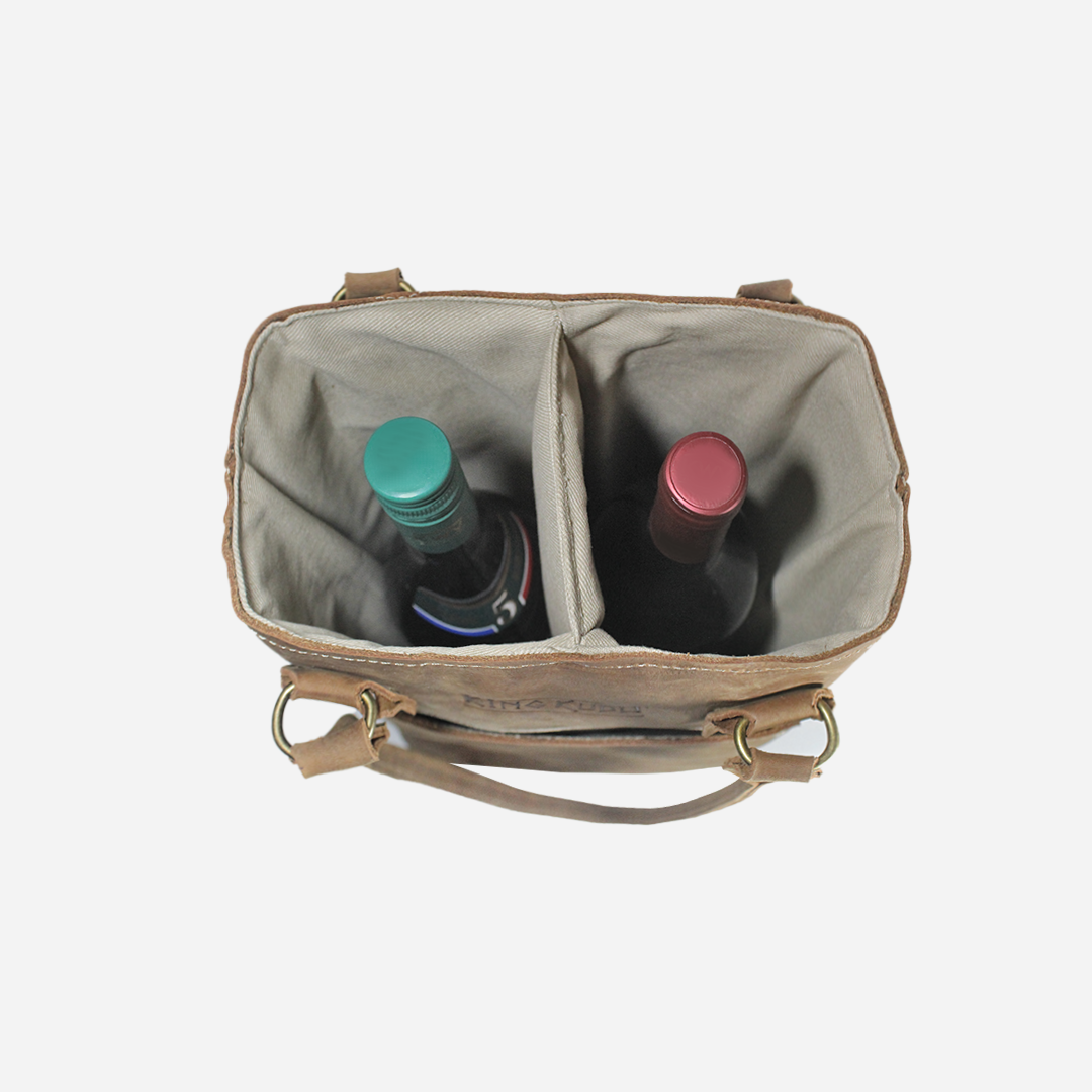 KING KUDU LEATHER WINE/BOTTLE BAG