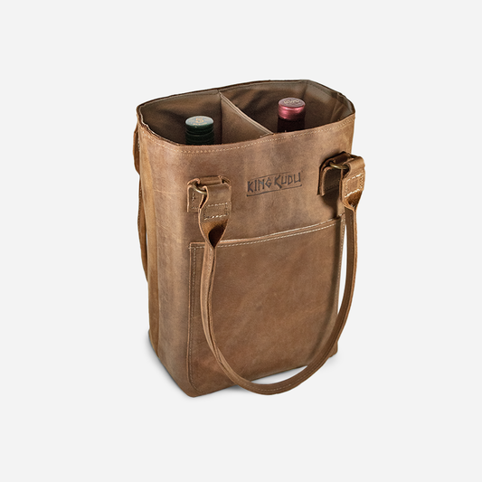 KING KUDU LEATHER WINE/BOTTLE BAG